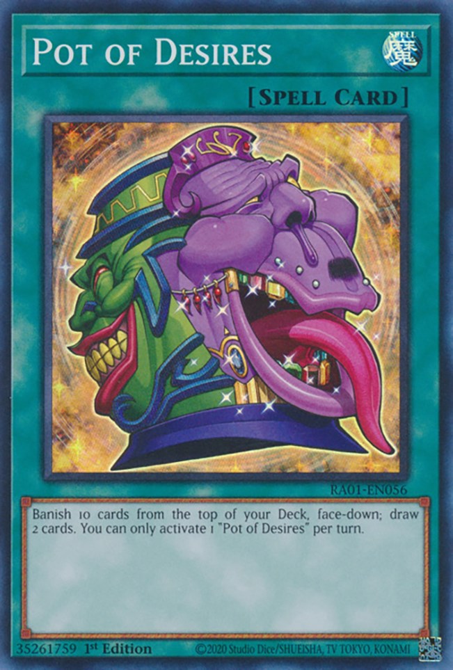 Pot of Desires [RA01-EN056] Super Rare | Jomio and Rueliete's Cards and Comics