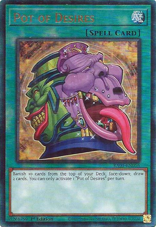 Pot of Desires [RA01-EN056] Prismatic Ultimate Rare | Jomio and Rueliete's Cards and Comics