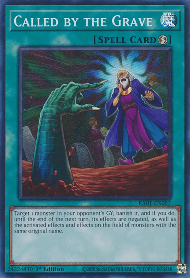 Called by the Grave [RA01-EN057] Super Rare | Jomio and Rueliete's Cards and Comics