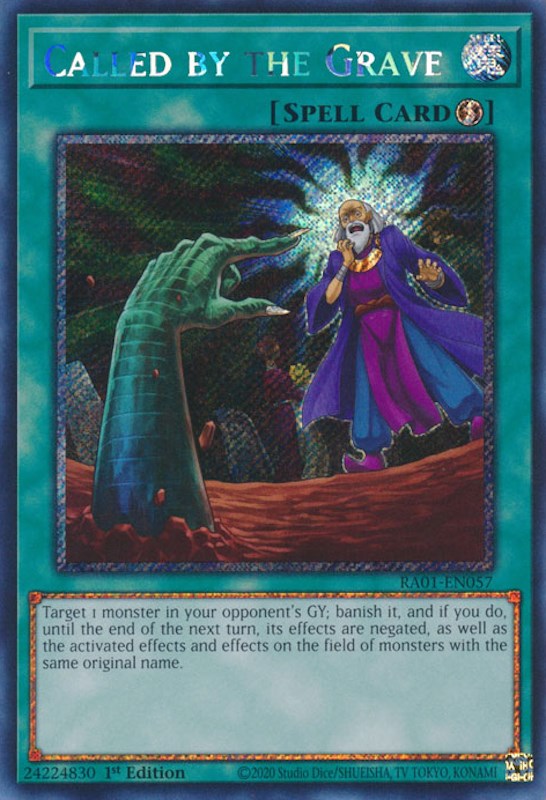 Called by the Grave [RA01-EN057] Platinum Secret Rare | Jomio and Rueliete's Cards and Comics