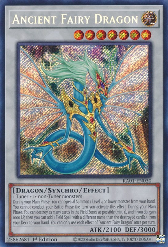 Ancient Fairy Dragon [RA01-EN030] Secret Rare | Jomio and Rueliete's Cards and Comics
