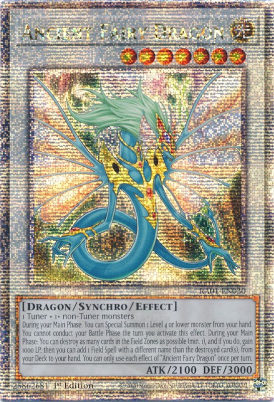 Ancient Fairy Dragon [RA01-EN030] Quarter Century Secret Rare | Jomio and Rueliete's Cards and Comics