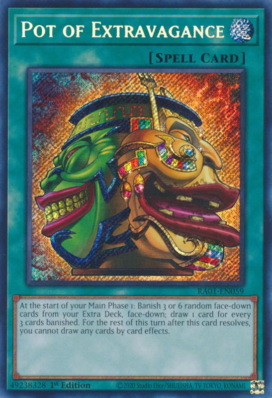 Pot of Extravagance [RA01-EN059] Secret Rare | Jomio and Rueliete's Cards and Comics