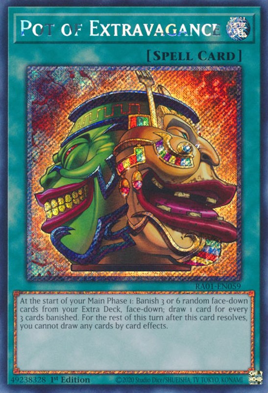 Pot of Extravagance [RA01-EN059] Platinum Secret Rare | Jomio and Rueliete's Cards and Comics