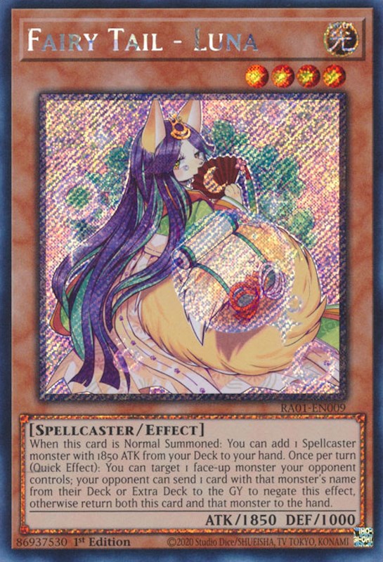 Fairy Tail - Luna [RA01-EN009] Platinum Secret Rare | Jomio and Rueliete's Cards and Comics