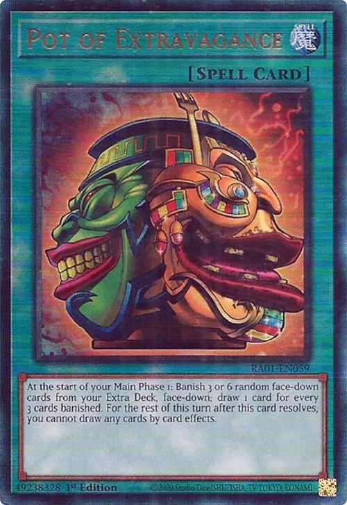 Pot of Extravagance [RA01-EN059] Prismatic Ultimate Rare | Jomio and Rueliete's Cards and Comics