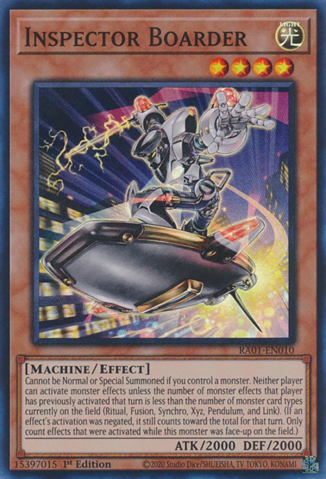 Inspector Boarder [RA01-EN010] Super Rare | Jomio and Rueliete's Cards and Comics