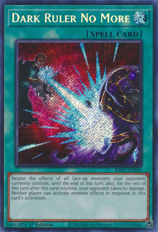 Dark Ruler No More [RA01-EN060] Secret Rare | Jomio and Rueliete's Cards and Comics
