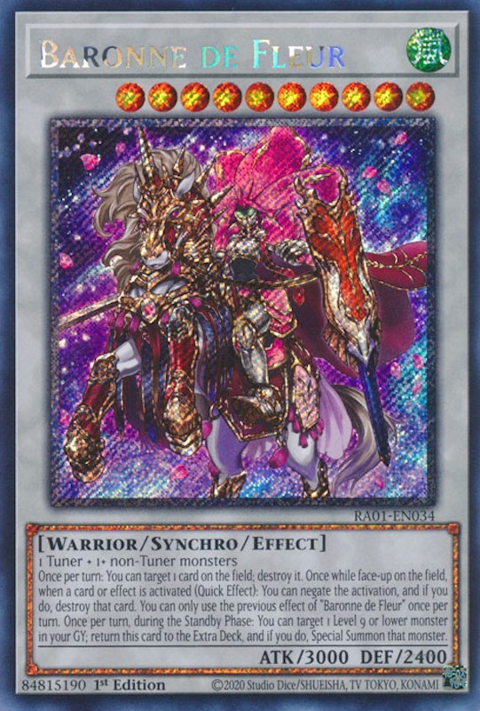 Baronne de Fleur [RA01-EN034] Platinum Secret Rare | Jomio and Rueliete's Cards and Comics