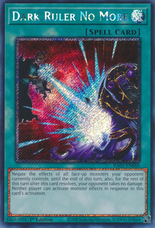 Dark Ruler No More [RA01-EN060] Platinum Secret Rare | Jomio and Rueliete's Cards and Comics