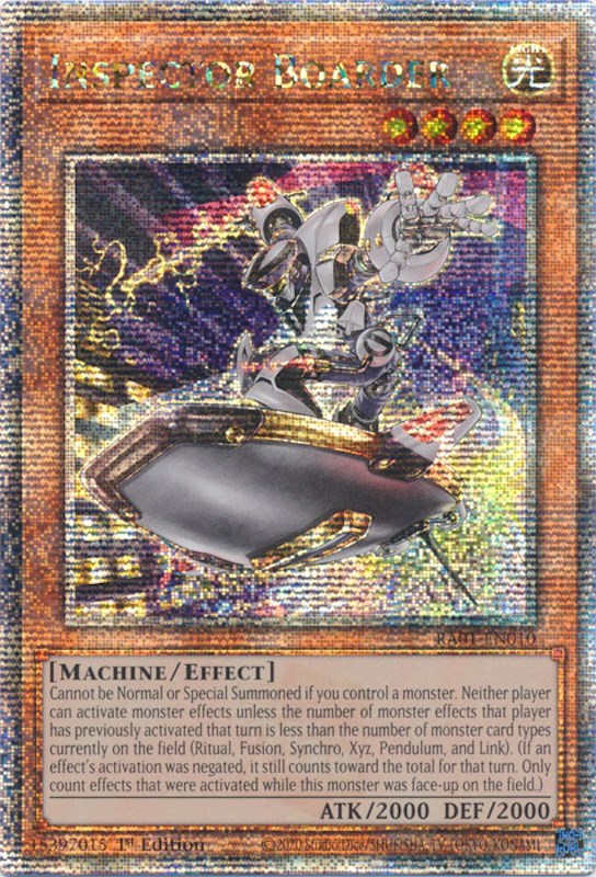 Inspector Boarder [RA01-EN010] Quarter Century Secret Rare | Jomio and Rueliete's Cards and Comics