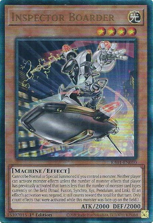 Inspector Boarder [RA01-EN010] Prismatic Ultimate Rare | Jomio and Rueliete's Cards and Comics