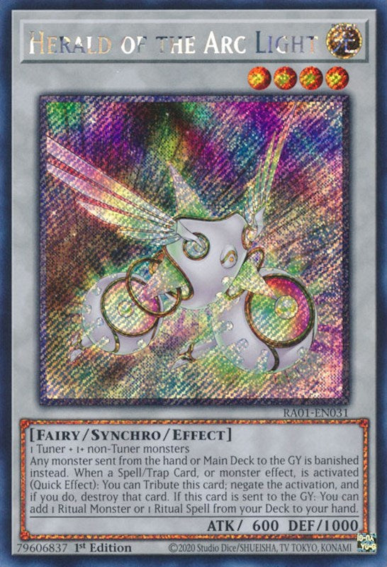 Herald of the Arc Light [RA01-EN031] Platinum Secret Rare | Jomio and Rueliete's Cards and Comics