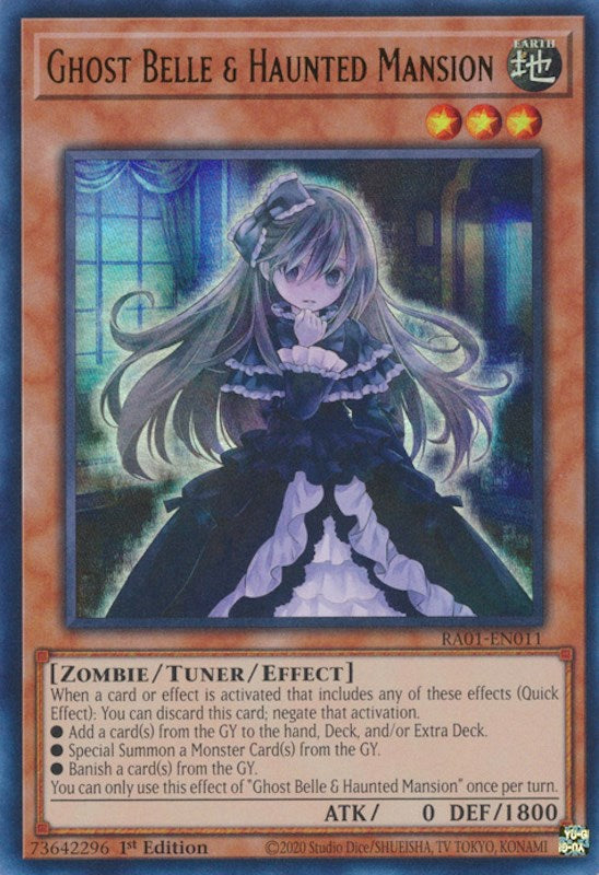 Ghost Belle & Haunted Mansion [RA01-EN011] Ultra Rare | Jomio and Rueliete's Cards and Comics