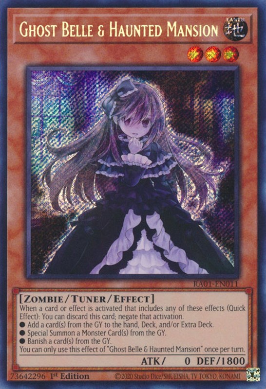 Ghost Belle & Haunted Mansion [RA01-EN011] Secret Rare | Jomio and Rueliete's Cards and Comics