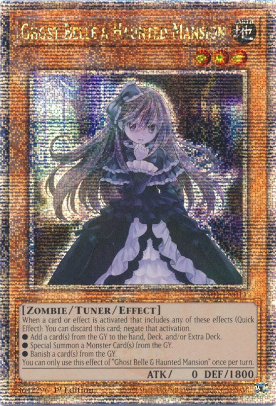 Ghost Belle & Haunted Mansion [RA01-EN011] Quarter Century Secret Rare | Jomio and Rueliete's Cards and Comics