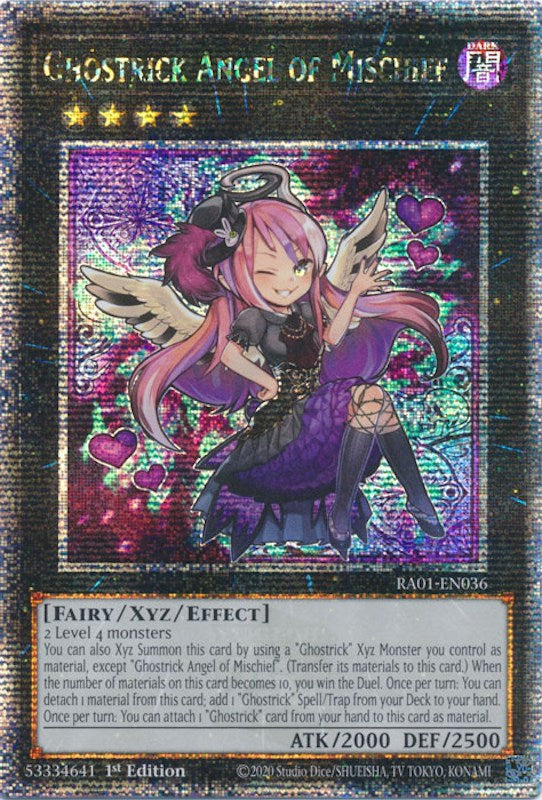 Ghostrick Angel of Mischief [RA01-EN036] Quarter Century Secret Rare | Jomio and Rueliete's Cards and Comics
