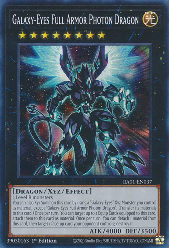 Galaxy-Eyes Full Armor Photon Dragon [RA01-EN037] Super Rare | Jomio and Rueliete's Cards and Comics