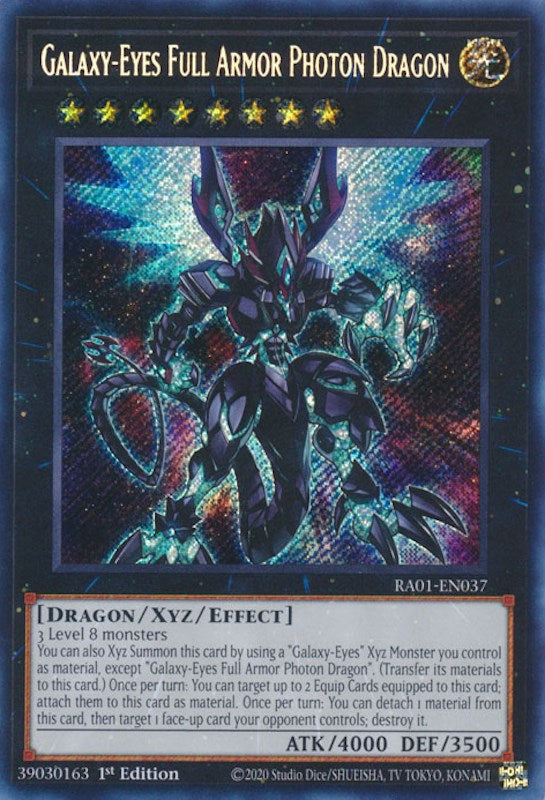 Galaxy-Eyes Full Armor Photon Dragon [RA01-EN037] Secret Rare | Jomio and Rueliete's Cards and Comics