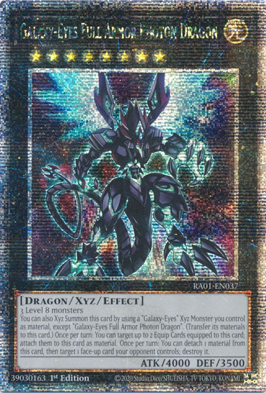Galaxy-Eyes Full Armor Photon Dragon [RA01-EN037] Quarter Century Secret Rare | Jomio and Rueliete's Cards and Comics