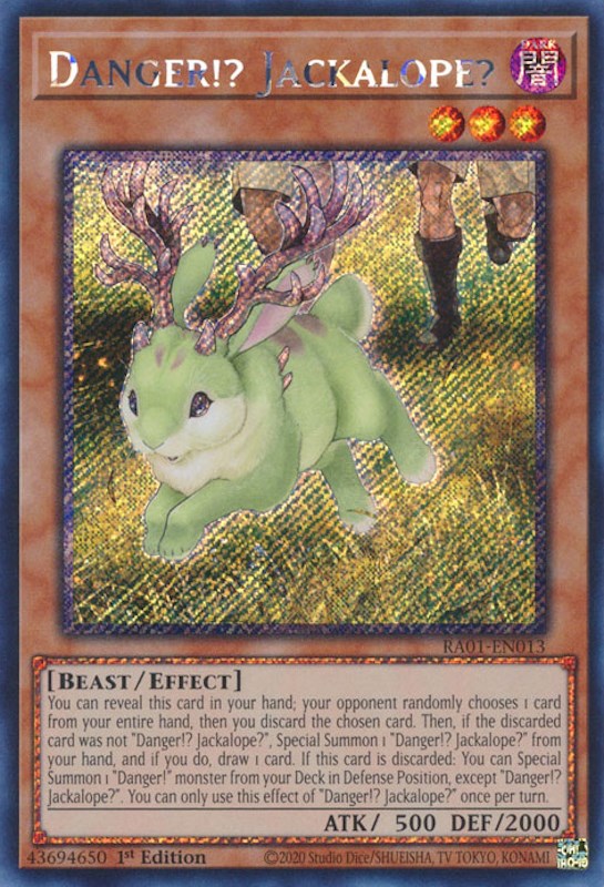 Danger!? Jackalope? [RA01-EN013] Platinum Secret Rare | Jomio and Rueliete's Cards and Comics