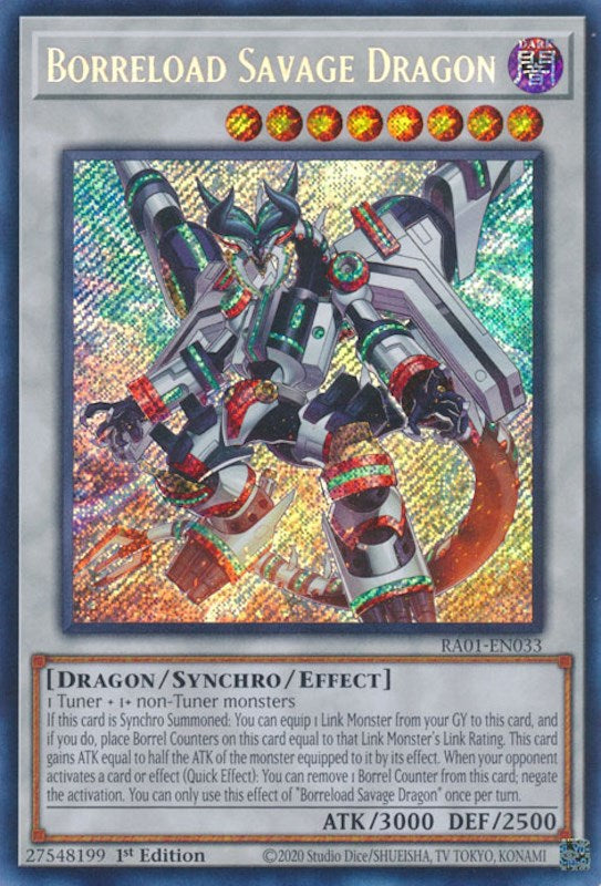 Borreload Savage Dragon [RA01-EN033] Secret Rare | Jomio and Rueliete's Cards and Comics