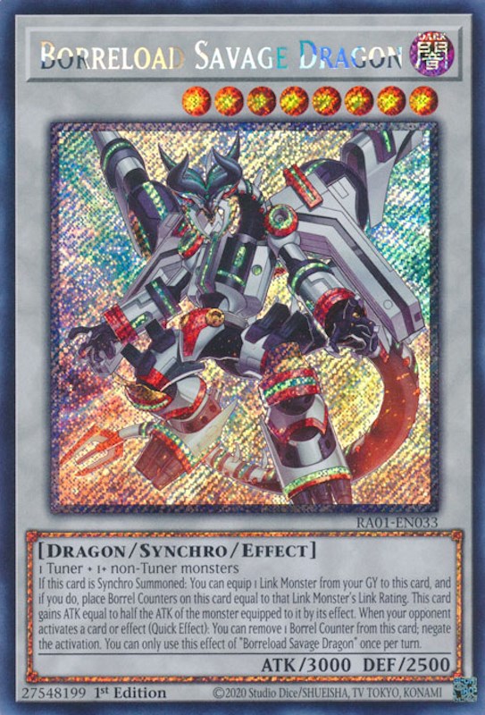 Borreload Savage Dragon [RA01-EN033] Platinum Secret Rare | Jomio and Rueliete's Cards and Comics