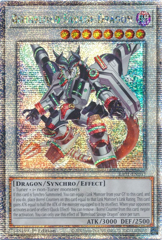 Borreload Savage Dragon [RA01-EN033] Quarter Century Secret Rare | Jomio and Rueliete's Cards and Comics