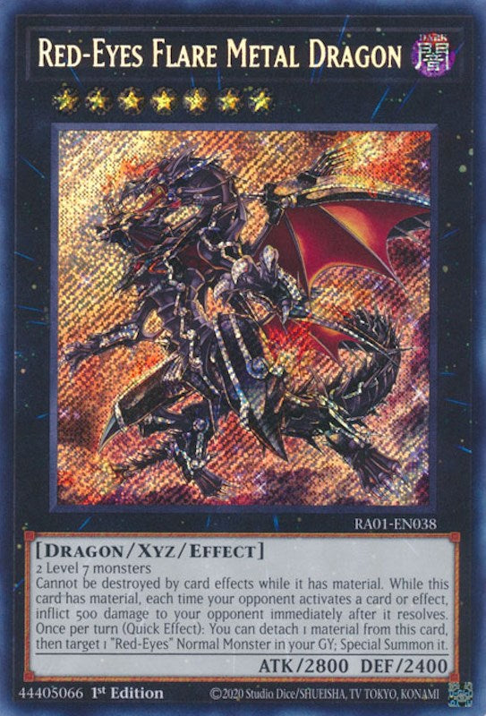Red-Eyes Flare Metal Dragon [RA01-EN038] Secret Rare | Jomio and Rueliete's Cards and Comics