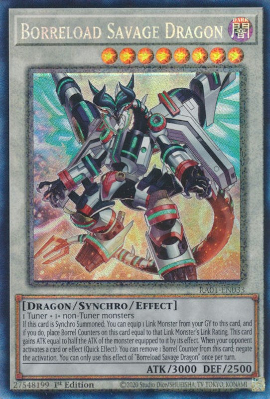 Borreload Savage Dragon [RA01-EN033] Prismatic Collector's Rare | Jomio and Rueliete's Cards and Comics
