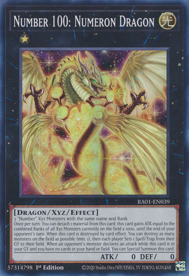 Number 100: Numeron Dragon [RA01-EN039] Super Rare | Jomio and Rueliete's Cards and Comics