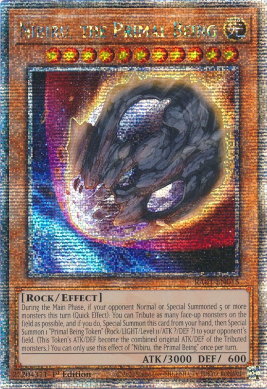 Nibiru, the Primal Being [RA01-EN015] Quarter Century Secret Rare | Jomio and Rueliete's Cards and Comics