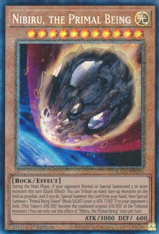 Nibiru, the Primal Being [RA01-EN015] Prismatic Collector's Rare | Jomio and Rueliete's Cards and Comics