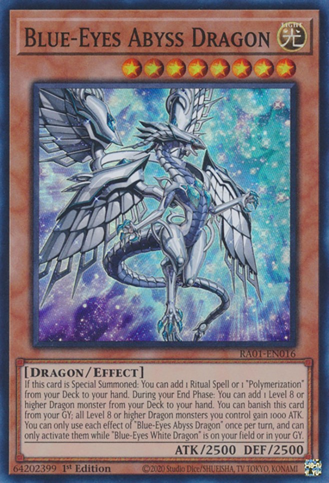 Blue-Eyes Abyss Dragon [RA01-EN016] Super Rare | Jomio and Rueliete's Cards and Comics
