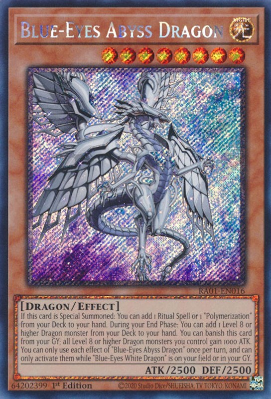 Blue-Eyes Abyss Dragon [RA01-EN016] Platinum Secret Rare | Jomio and Rueliete's Cards and Comics