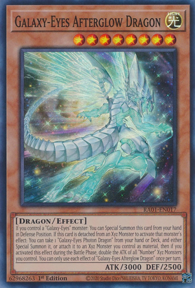 Galaxy-Eyes Afterglow Dragon [RA01-EN017] Super Rare | Jomio and Rueliete's Cards and Comics