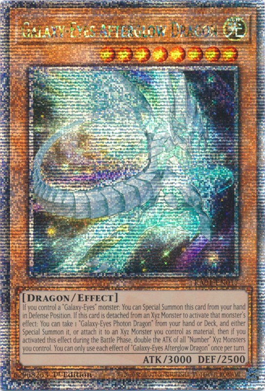 Galaxy-Eyes Afterglow Dragon [RA01-EN017] Quarter Century Secret Rare | Jomio and Rueliete's Cards and Comics