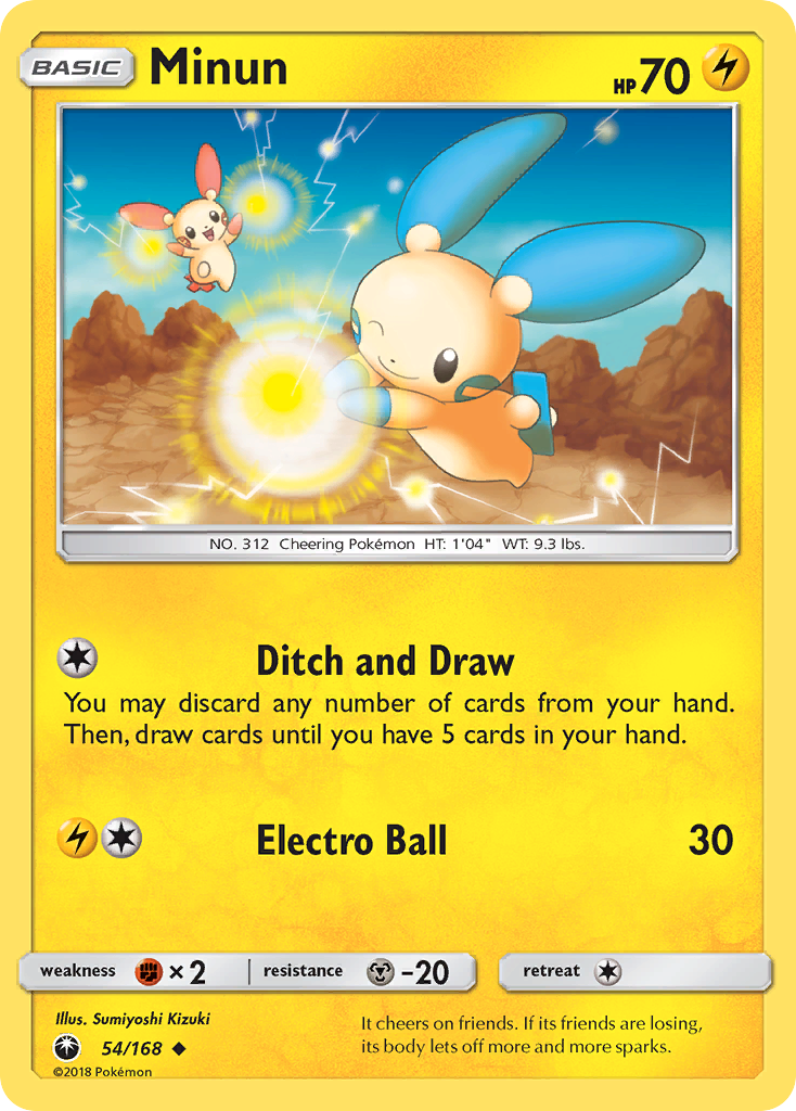 Minun (54/168) [Sun & Moon: Celestial Storm] | Jomio and Rueliete's Cards and Comics