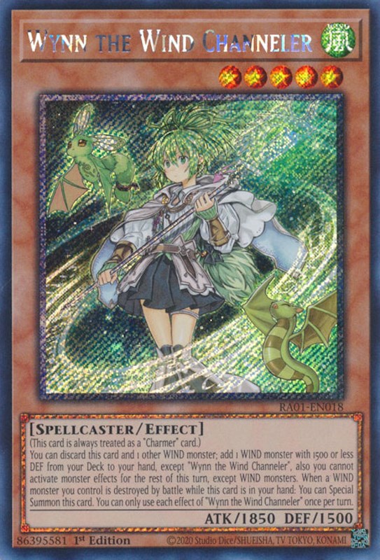 Wynn the Wind Channeler [RA01-EN018] Platinum Secret Rare | Jomio and Rueliete's Cards and Comics