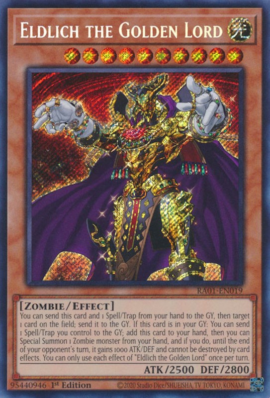 Eldlich the Golden Lord [RA01-EN019] Secret Rare | Jomio and Rueliete's Cards and Comics