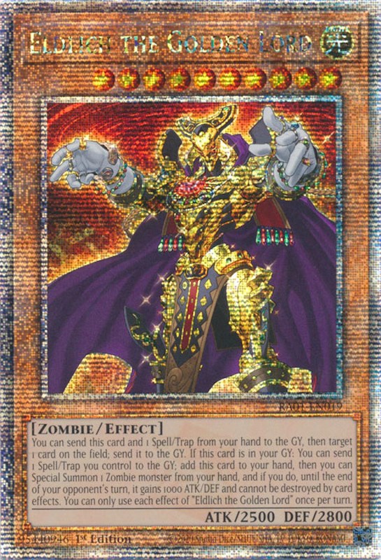 Eldlich the Golden Lord [RA01-EN019] Quarter Century Secret Rare | Jomio and Rueliete's Cards and Comics