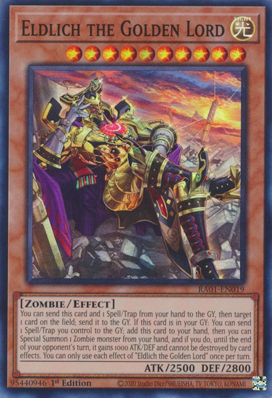 Eldlich the Golden Lord (Alternate Art) [RA01-EN019] Super Rare | Jomio and Rueliete's Cards and Comics