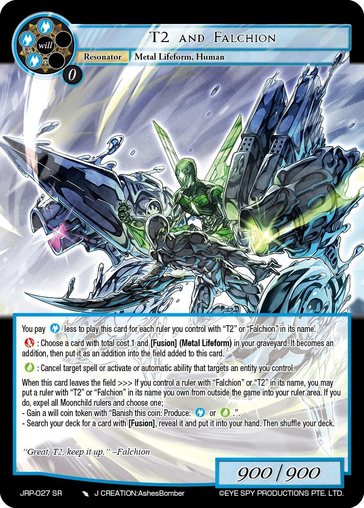 T2 and Falchion (JRP-027 SR) [Judgment of the Rogue Planet] | Jomio and Rueliete's Cards and Comics