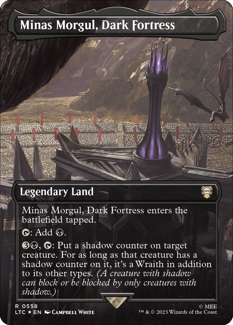 Minas Morgul, Dark Fortress (Borderless) (Surge Foil) [The Lord of the Rings: Tales of Middle-Earth Commander] | Jomio and Rueliete's Cards and Comics