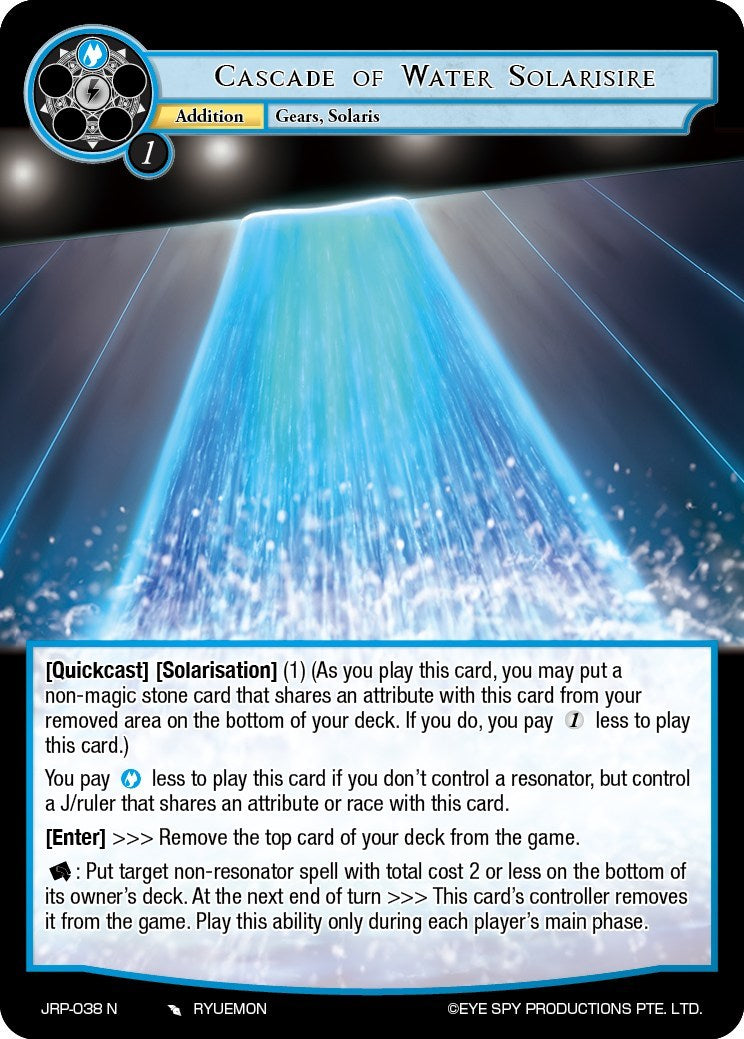 Cascade of Water Solarisire (JRP-038 N) [Judgment of the Rogue Planet] | Jomio and Rueliete's Cards and Comics