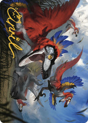Wrathful Raptors Art Card (Gold-Stamped Signature) [The Lost Caverns of Ixalan Art Series] | Jomio and Rueliete's Cards and Comics