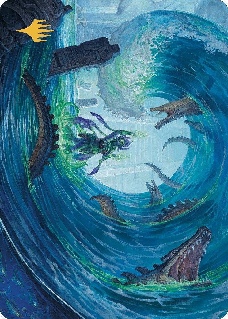 Wave Goodbye Art Card (Gold-Stamped Planeswalker Symbol) [The Lost Caverns of Ixalan Art Series] | Jomio and Rueliete's Cards and Comics