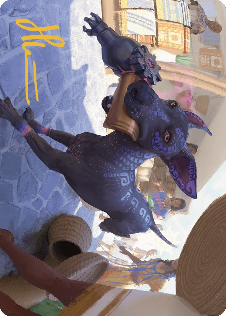 Mischievous Pup Art Card (Gold-Stamped Signature) [The Lost Caverns of Ixalan Art Series] | Jomio and Rueliete's Cards and Comics