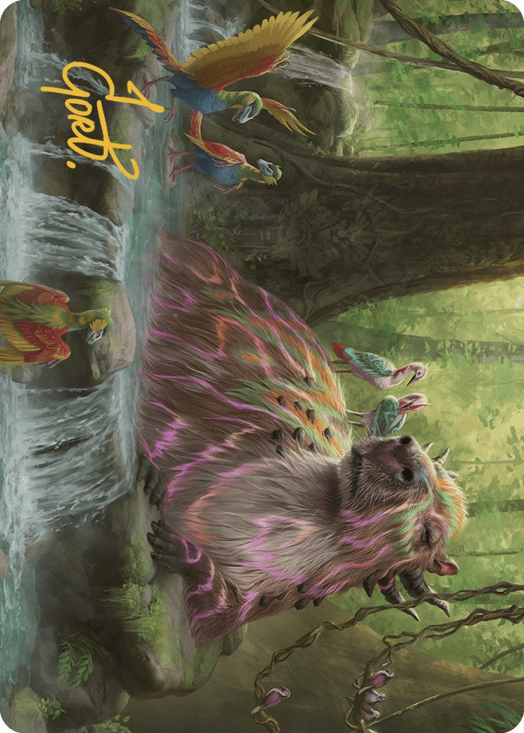 Basking Capybara Art Card (Gold-Stamped Signature) [The Lost Caverns of Ixalan Art Series] | Jomio and Rueliete's Cards and Comics
