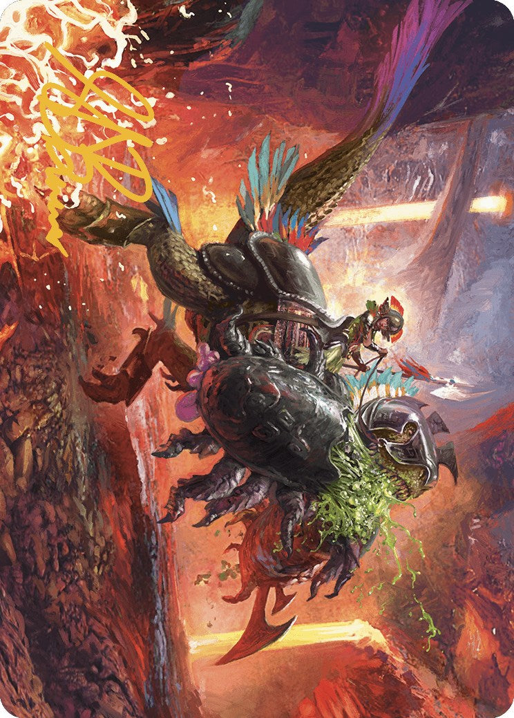 Triumphant Chomp Art Card (Gold-Stamped Signature) [The Lost Caverns of Ixalan Art Series] | Jomio and Rueliete's Cards and Comics